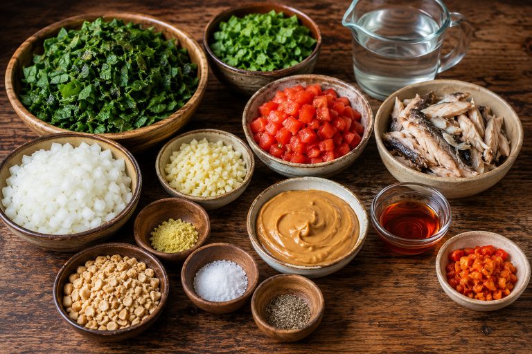 Angola Fumbua Wild Spinach Stew Recipe Ingredients