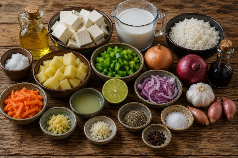 Madagascar Tofu Curry Rice Recipe Ingredients