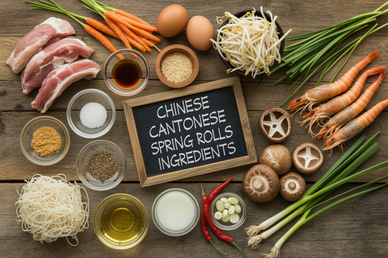 Chinese Cantonese Spring Rolls Ingredients
