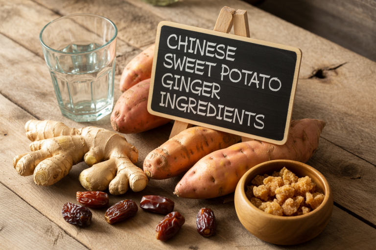 Chinese Sweet Potato Ginger Ingredients