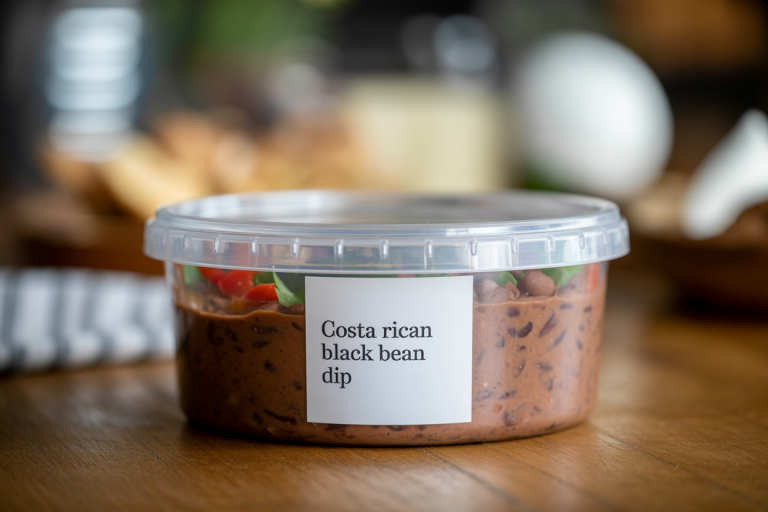 Costa Rican Black Bean Dip Storage