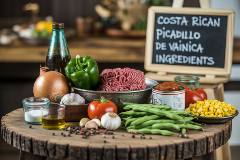 Costa Rican Picadillo de Vainica Ingredients