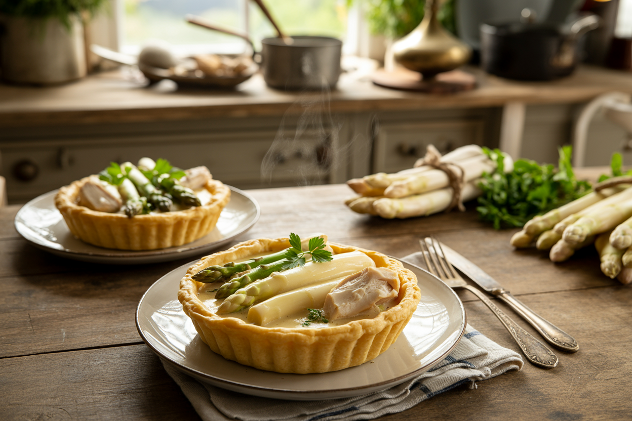 Danish Chicken and Asparagus Tartlets