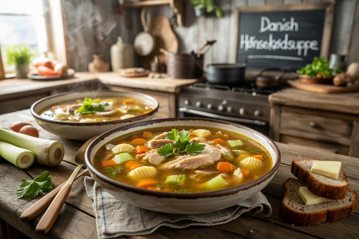 Danish Hønsekødssuppe