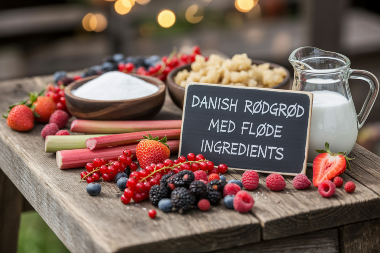 Danish Rødgrød med Fløde Ingredients