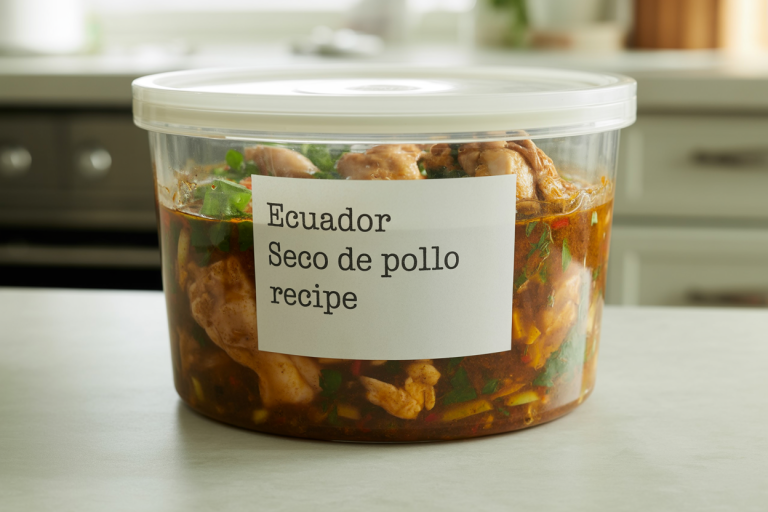 Ecuador Seco de Pollo Recipe Storage TIps