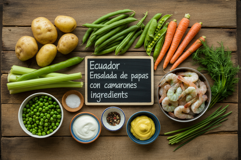 Ensalada de Papas con Camarones Ingredients