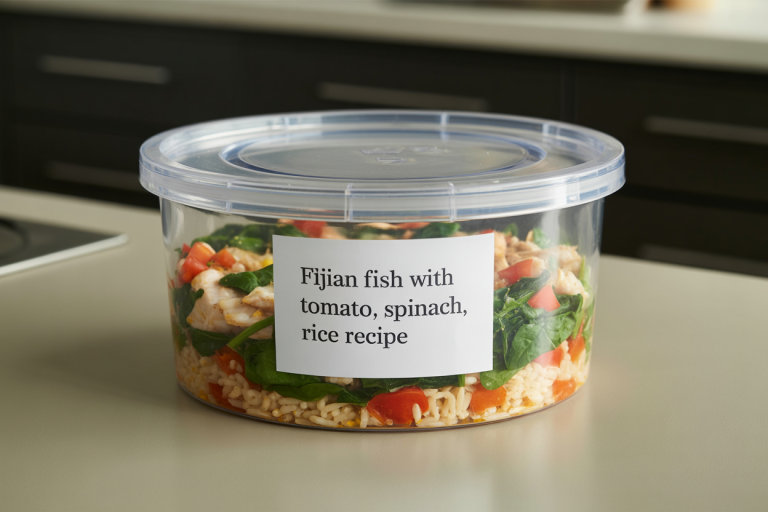 Fijian Fish with Tomato, Spinach, Rice Recipe Storage Tips