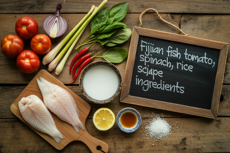Fijian Fish with Tomato, Spinach, Rice Recipe Ingredients