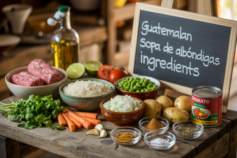 Guatemalan Sopa de Albóndigas Recipe Ingredients