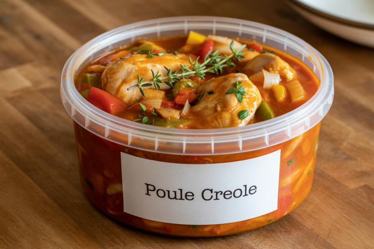Haitian Poule Creole Recipe - Storage