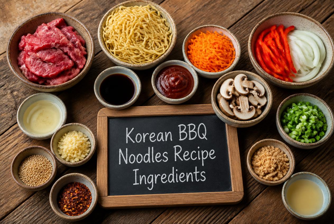 Korean BBQ Noodles Recipe - Ingredients
