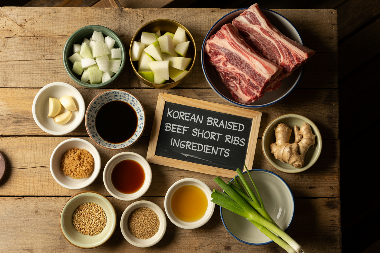 Korean Braised Beef Short Ribs Recipe - Ingredients