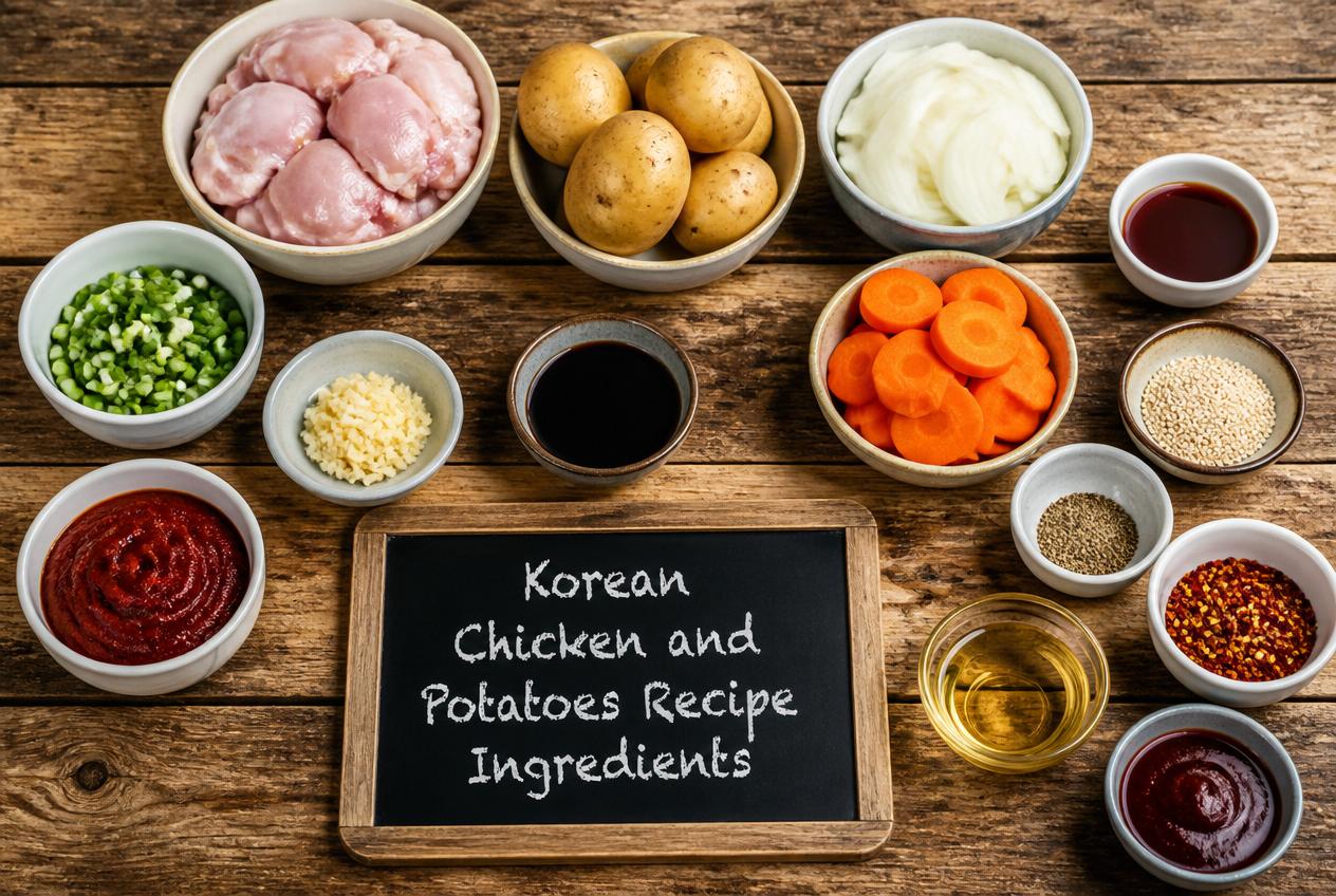 Korean Chicken and Potatoes Recipe - Ingredients