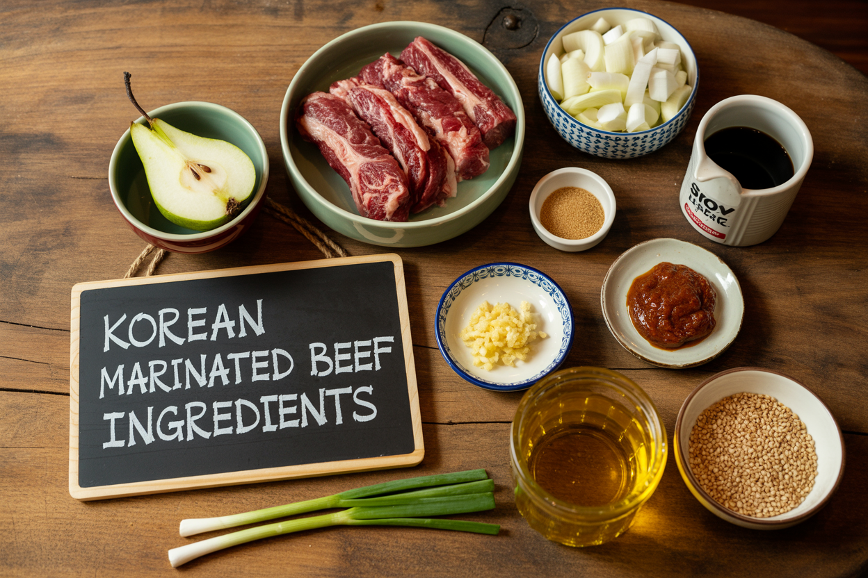 Korean Marinated Beef Recipe - Ingredients