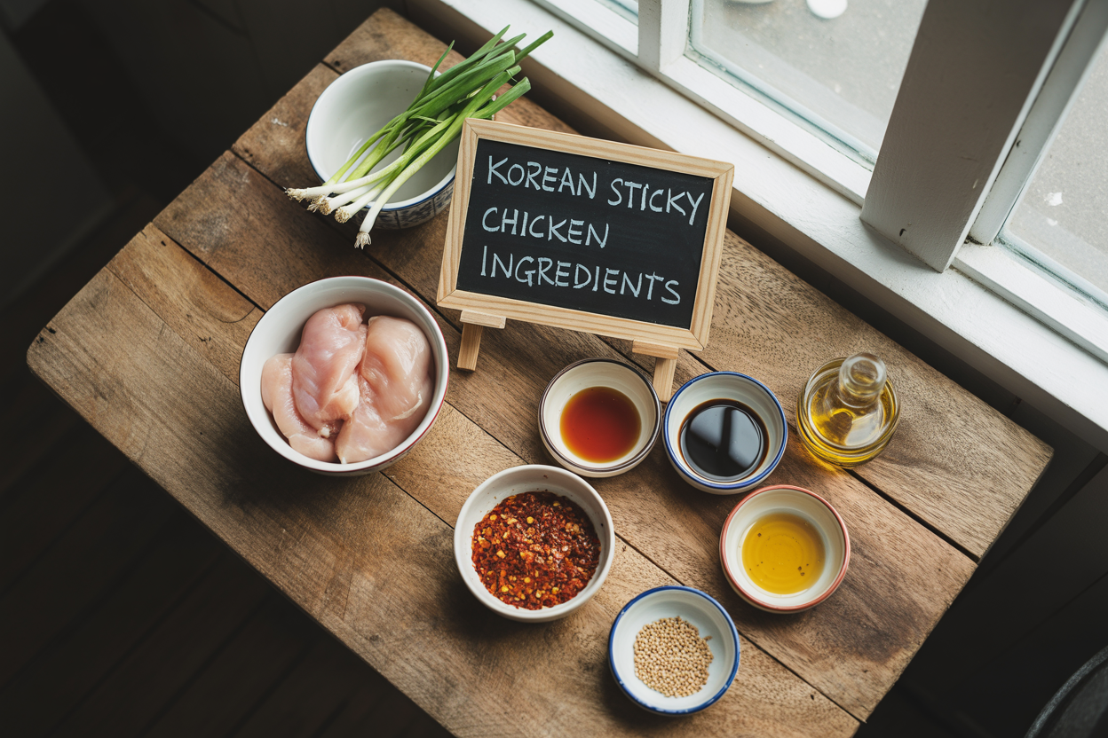 Korean Sticky Chicken Recipe - Ingredients