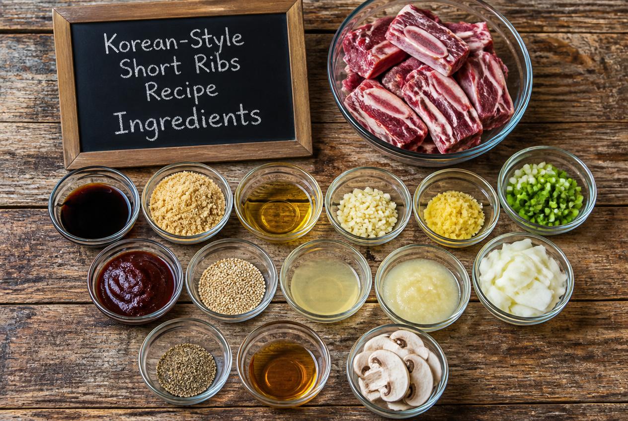 Korean-Style Short Ribs Recipe - Ingredients