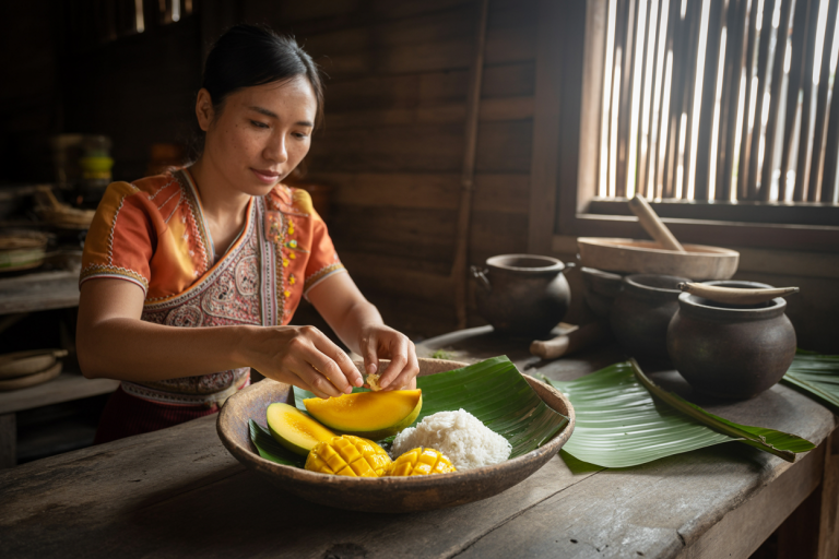 Laos Khao Neow Mamuang Recipe Cooking TIps