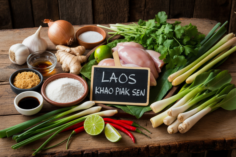 Laos Khao Piak Sen Recipe Ingredients