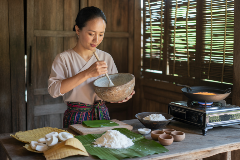 Laos Sweet Coconut Cakes Recipe Cooking TIps
