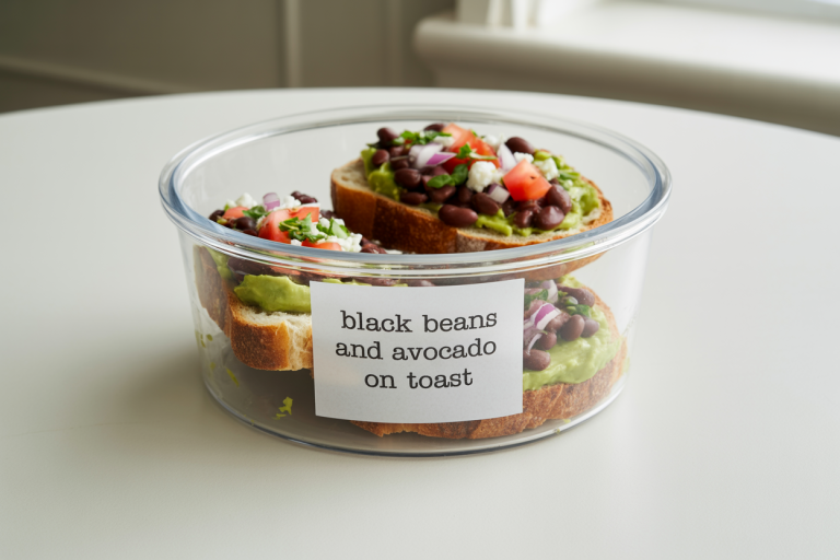Mexican Vegetarian Black Beans and Avocado Recipe on Toast Storage TIps