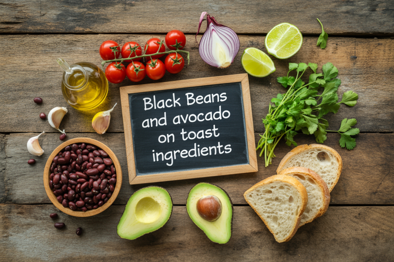 Mexican Vegetarian Black Beans and Avocado Recipe on Toast