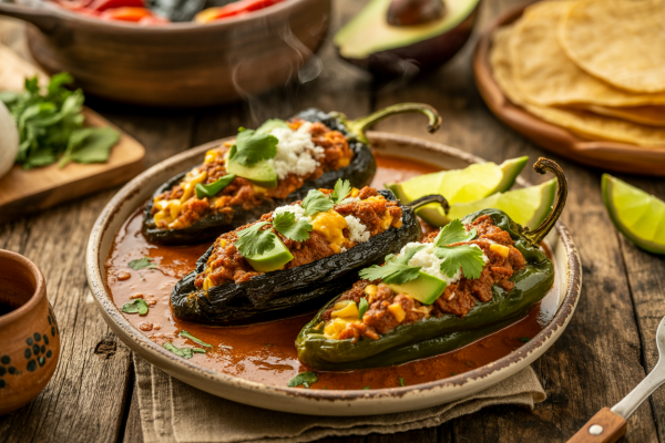 Mexican Vegetarian Chiles Rellenos