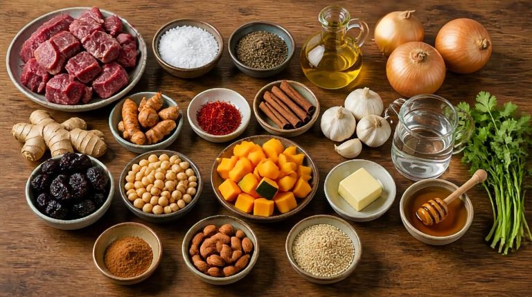 Moroccan Beef Squash, Sticky Prunes, Chickpeas Tagine Recipe Ingredients