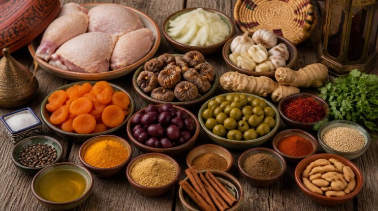 Moroccan Chicken Apricots, Figs, and Olives Tagine Recipe
