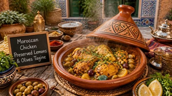 Moroccan Chicken Preserved Lemons, Olives Tagine Recipe (3)