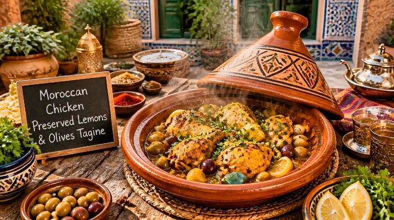 Moroccan Chicken Preserved Lemons & Olives Tagine Recipe