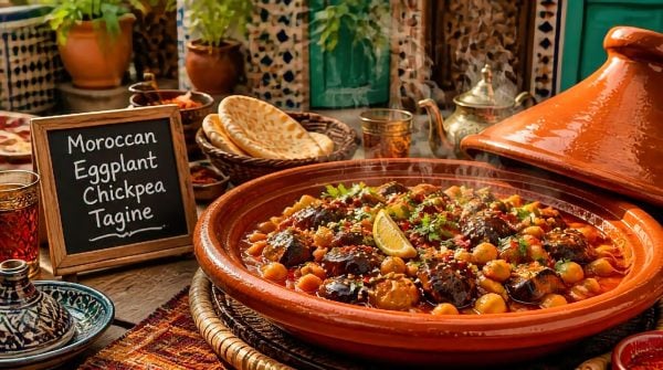 Moroccan Eggplant Chickpea Tagine