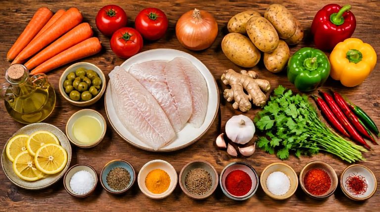 Moroccan Fish with Chermoula Vegetables Tagine Ingredients