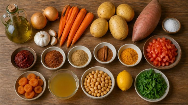 Moroccan One Pot Vegetable Tagine Ingredients