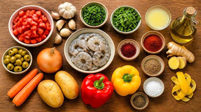 Moroccan Shrimp Vegetable Lemon Tagine Recipe Ingredients