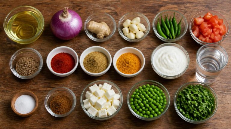 Nepal Paneer Matar Curry Recipe Ingredients