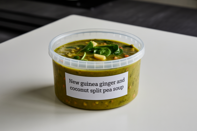 New Guinea Ginger and Coconut Split Pea Soup Storage TIps