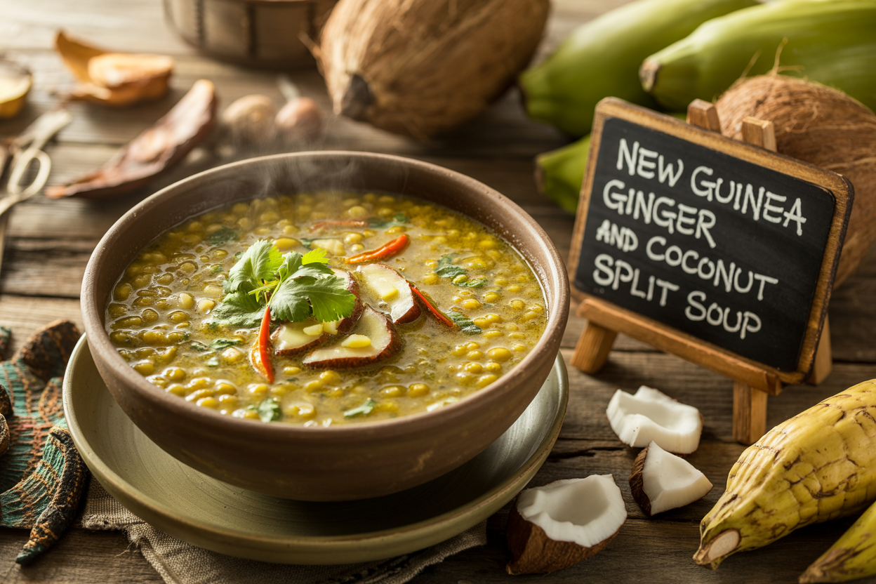 New Guinea Ginger and Coconut Split Pea Soup