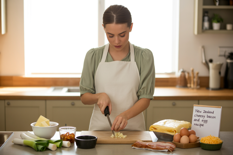New Zealand Cheesy Bacon and Egg Pie Recipe COoking TIps
