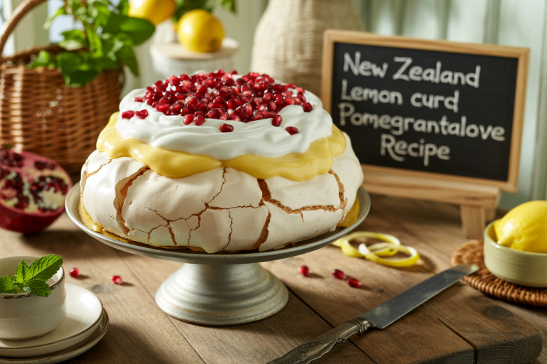 New Zealand Lemon Curd Pomegranate Pavlova Recipe