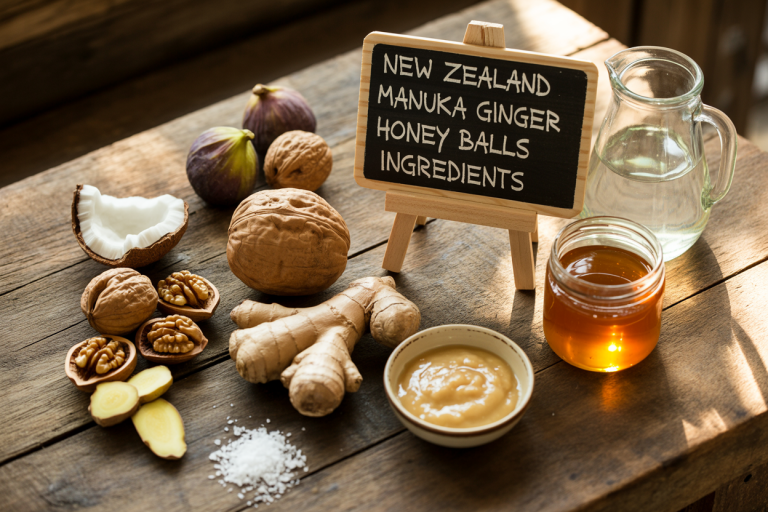 New Zealand Manuka Ginger Honey Balls Recipe Ingredients