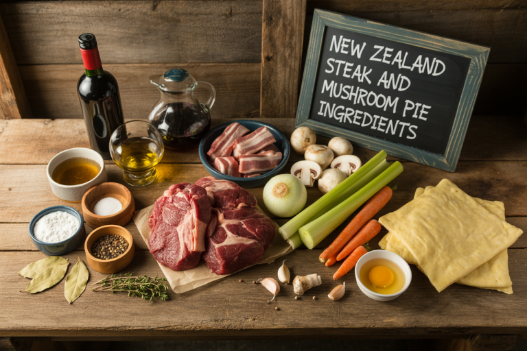 New Zealand Steak and Mushroom Pie Recipe Ingredients