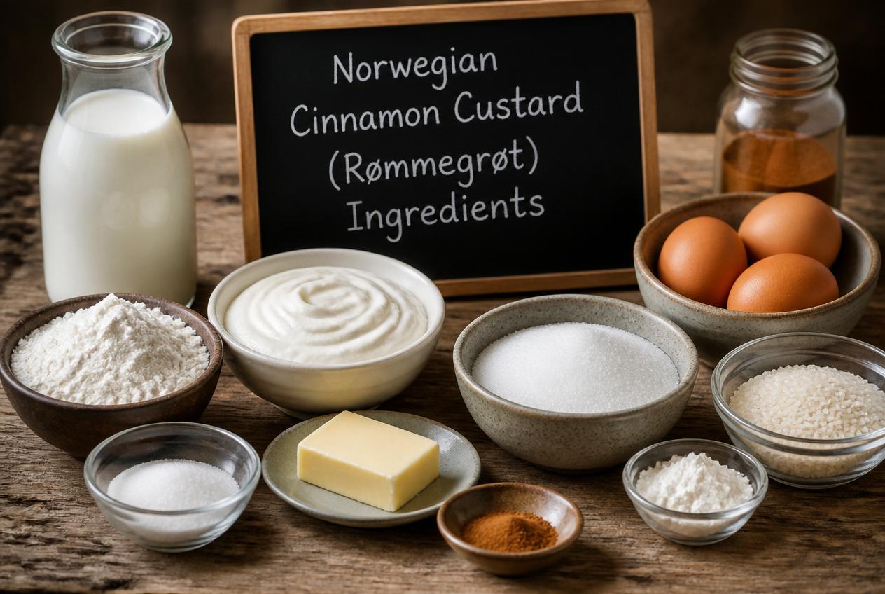 Norwegian Cinnamon Custard (Rømmegrøt) Ingredients