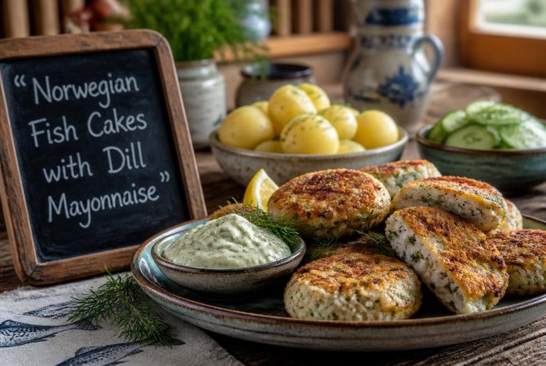 Norwegian Fish Cakes with Dill Mayonnaise