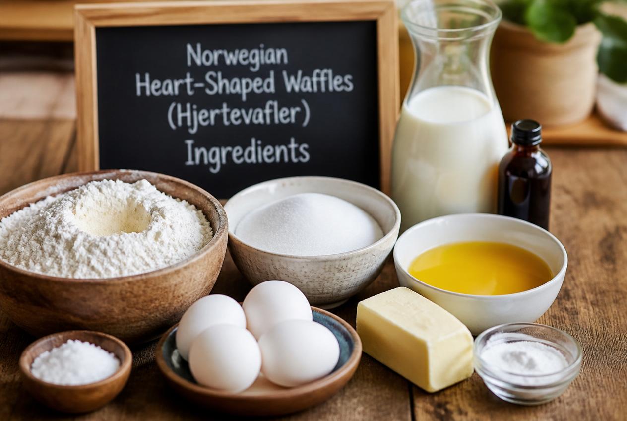 Norwegian Heart-Shaped Waffles (Hjertevafler) Ingredients