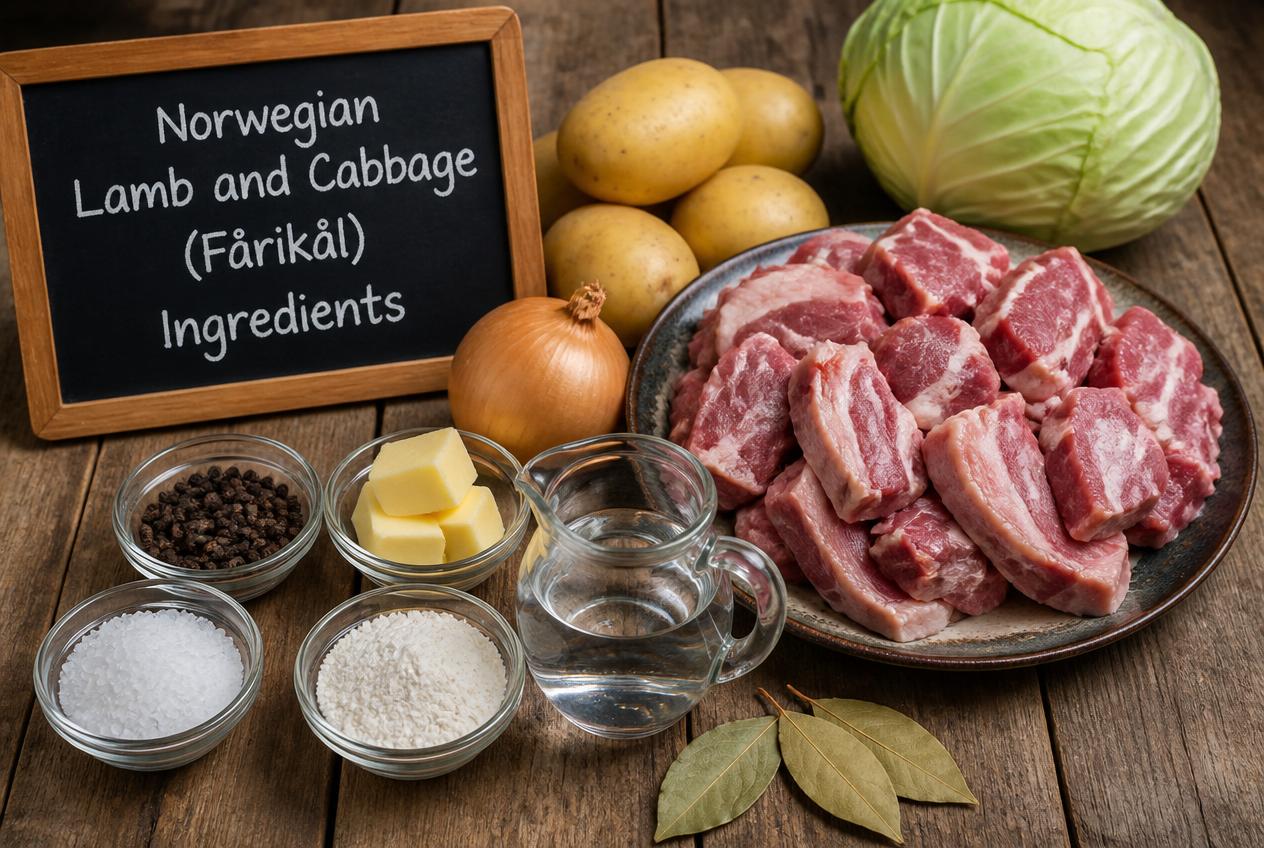 Norwegian Lamb and Cabbage (Fårikål) Ingredients