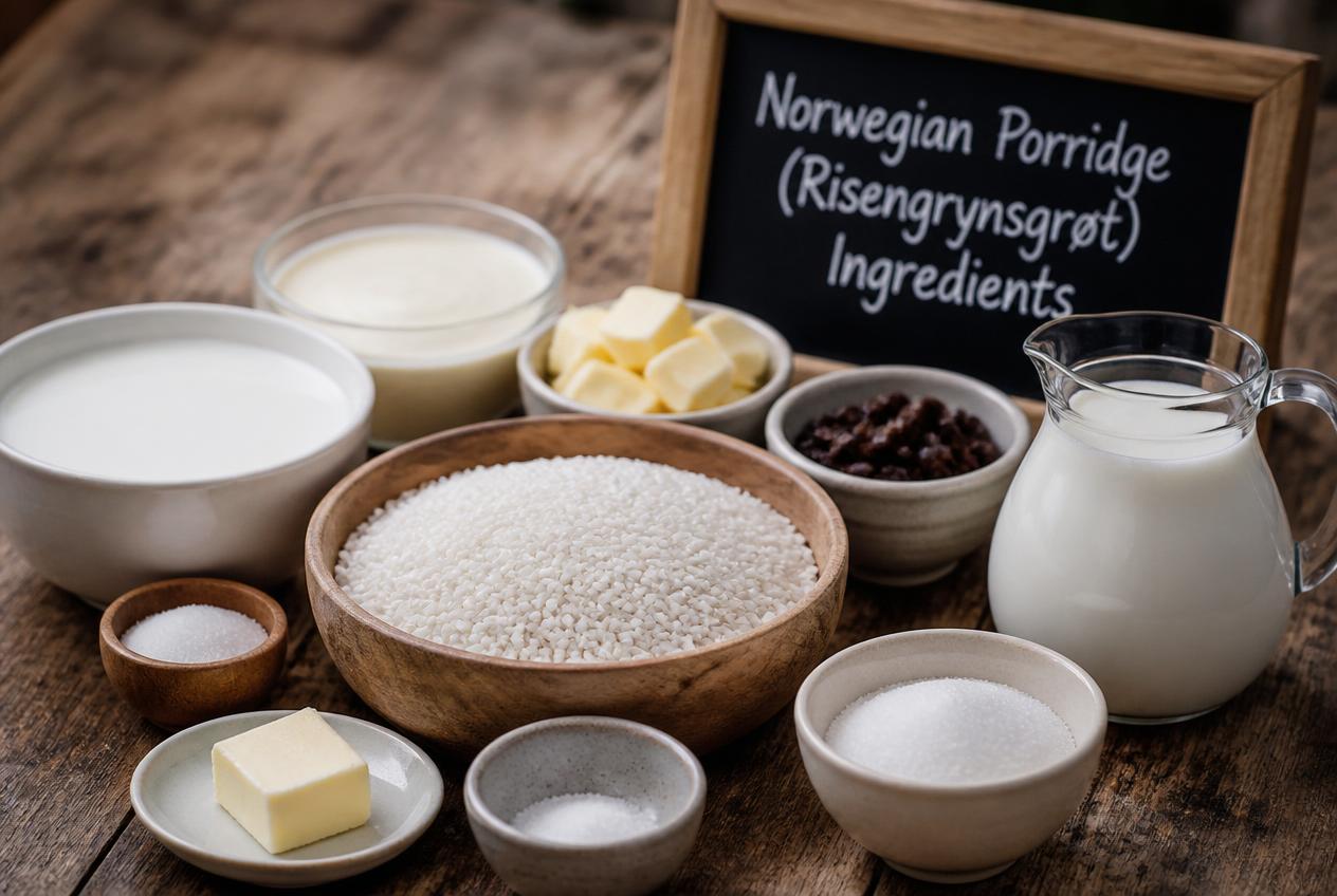 Norwegian Porridge (Risengrynsgrøt) Ingredients