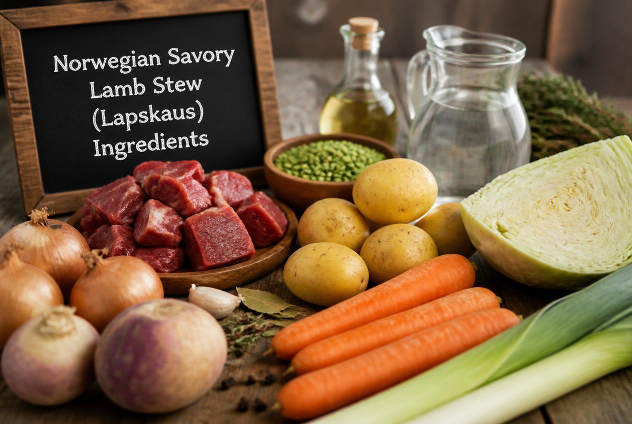 Norwegian Savory Lamb Stew (Lapskaus) Ingredients