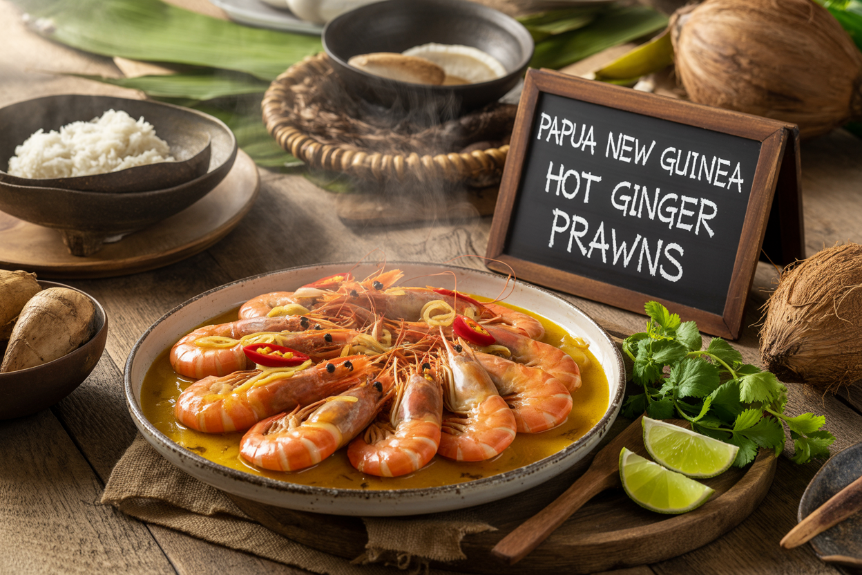 Papua New Guinea Hot Ginger Prawns