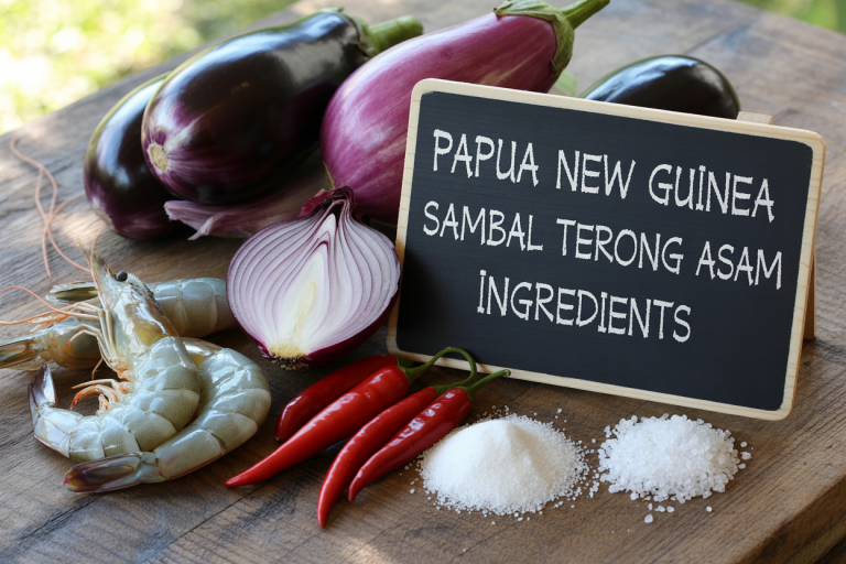 Papua New Guinea Sambal Terong Asam Ingredients